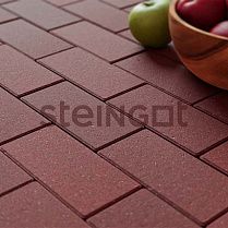 Тротуарная плитка Брусчатка 200*100*60 Темно-красная (верхний прокрас, минифаска)
